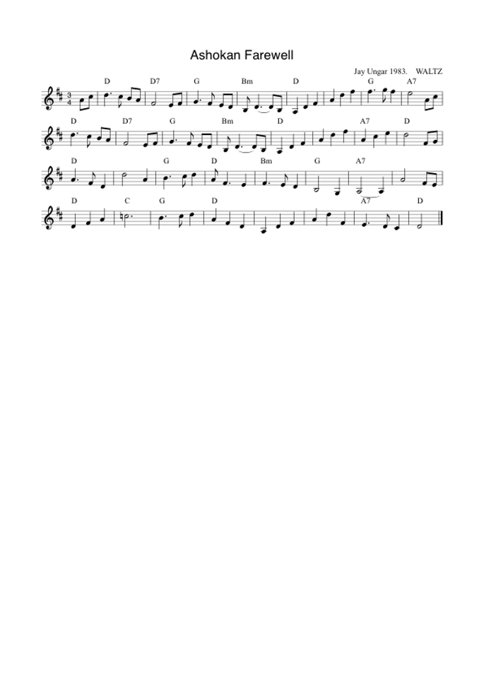 Ashokan Farewell